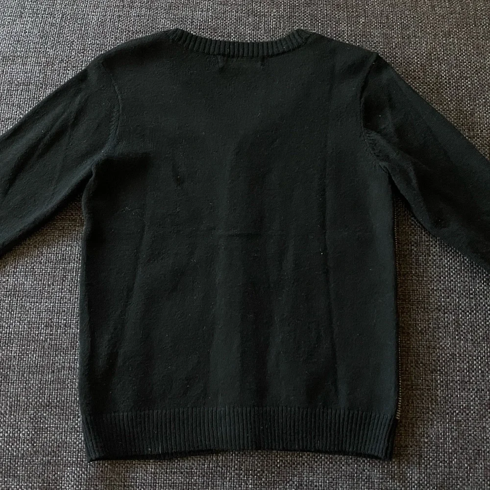 EUC Boys' Black & White Knit Cardigan Sweater, Size 6 deux par deux, Button Up